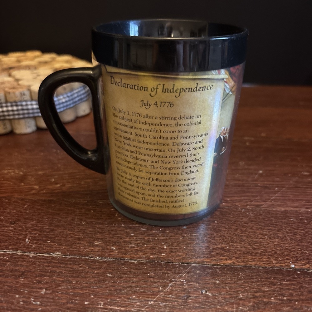 Vintage Thermo-Serv Declaration of Independence Insulated‎ Mug West Bend History